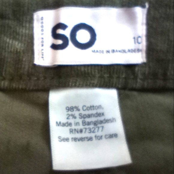 SO - NWOT Green Corduroy Fall Button Down Pocket Skirt - Picture 6 of 7